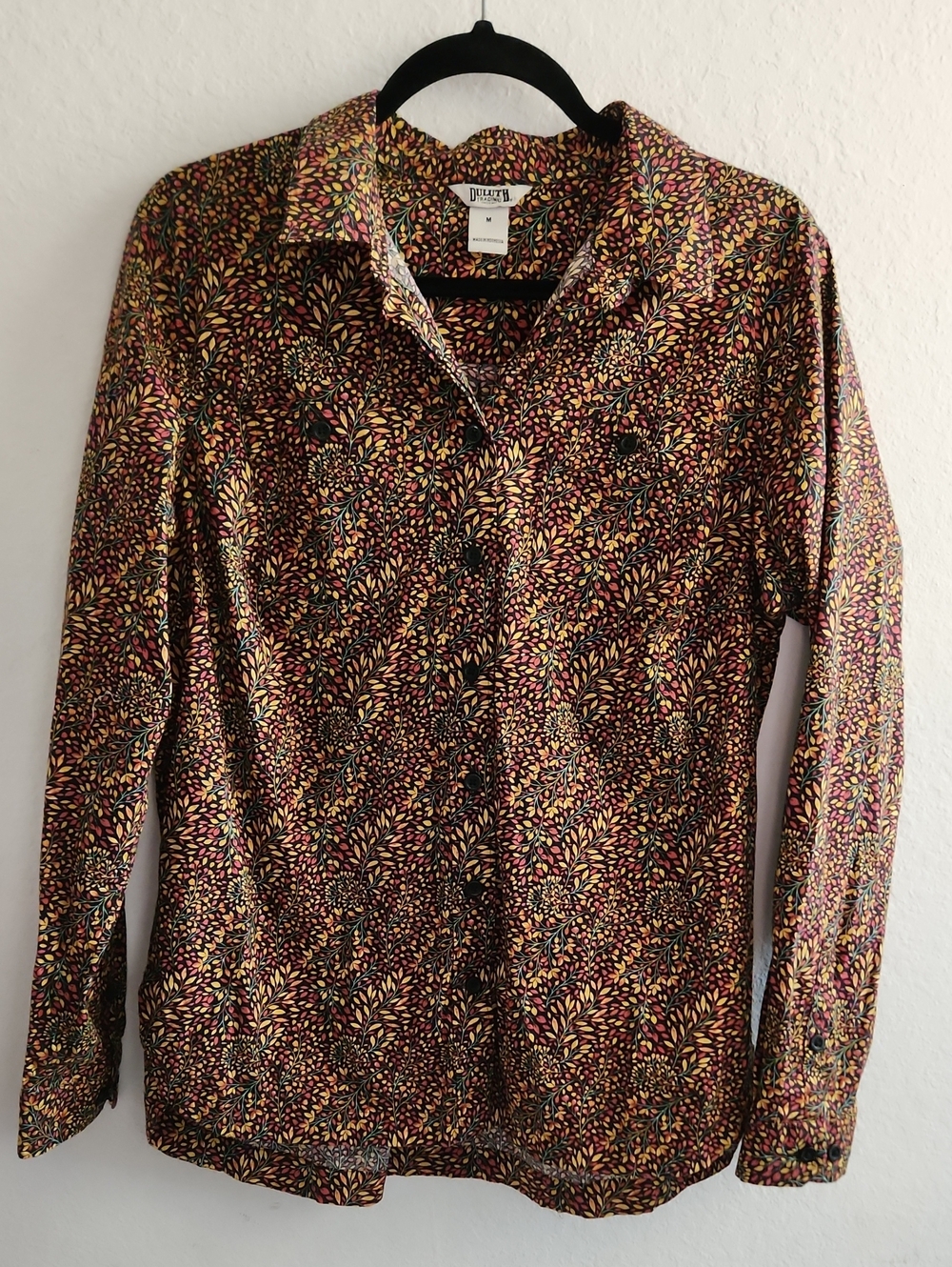 Fall Cabincore Workwear Duluth Trading Cotton Stretch Button Down Shirt M